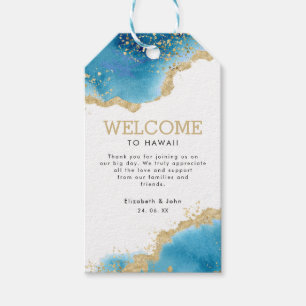Étiquettes-cadeau Starfish Gold & Blue Ocean Thème Mariage Bienvenue
