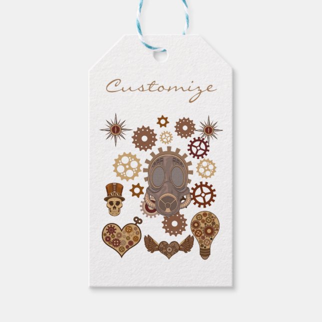 Étiquettes-cadeau Steampunk Thème Thunder_Cove (Devant)