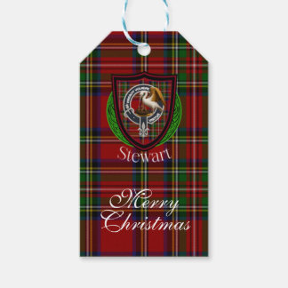 Étiquettes-cadeau Stewart Scottish Clan Tartan & Crest