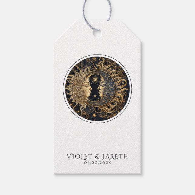 Étiquettes-cadeau Sticker Mariage céleste Sun Moon (Devant)
