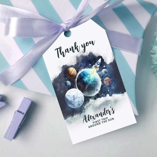 Étiquettes-cadeau Sticker Merci de fuselage de navires extra-spatiau (Créateur téléchargé)