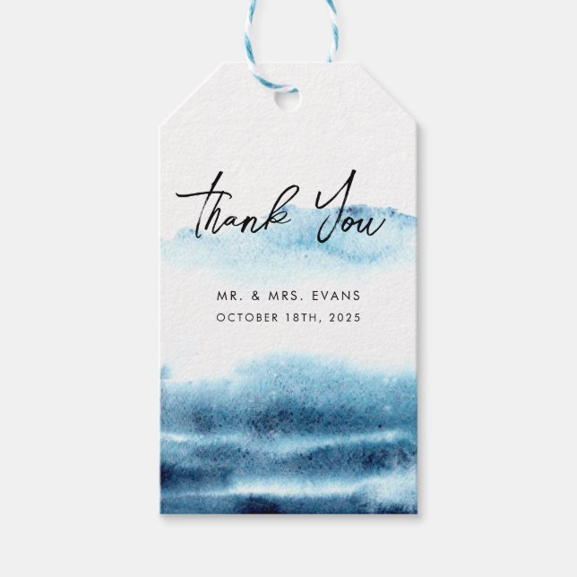 Étiquettes-cadeau Sticker Merci pour un Mariage moderne. (Devant)