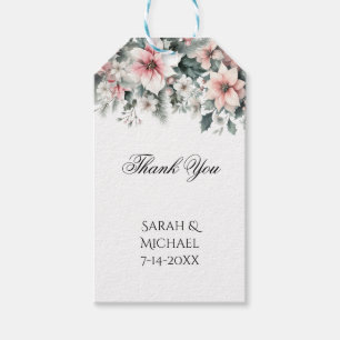 Étiquettes-cadeau Stickers Mariage rose Poinsettia