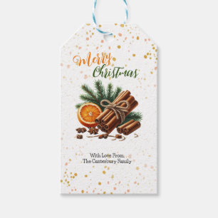 Étiquettes-cadeau Sticks de pin et de cannelle Noël