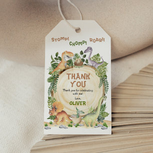 Étiquettes-cadeau Stomp Chomp Roar Dinosaur Anniversaire Fête Faveur