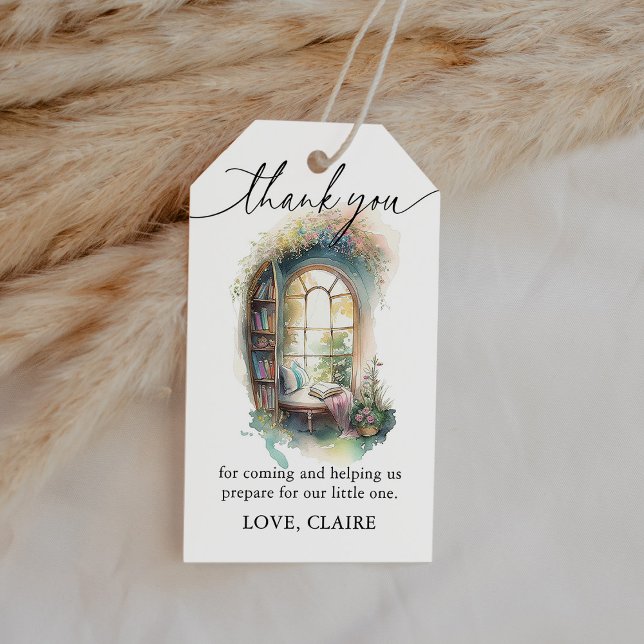 Étiquettes-cadeau Storybook Nouveau chapitre Baby shower Favoriser (Créateur téléchargé)