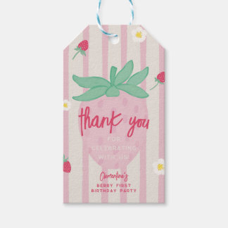 Étiquettes-cadeau Strawberry Berry First Party Favor Gift Tags
