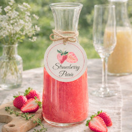 Étiquettes Cadeau Strawberry Purée Mimosa Bar Bottle