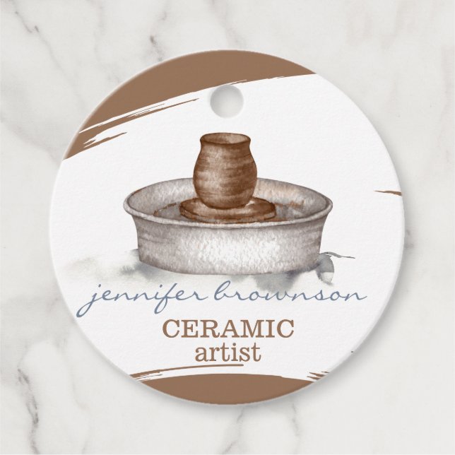 Étiquettes Cadeau Studio de poterie (Devant)