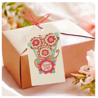 Étiquettes-cadeau Style de design floral unique