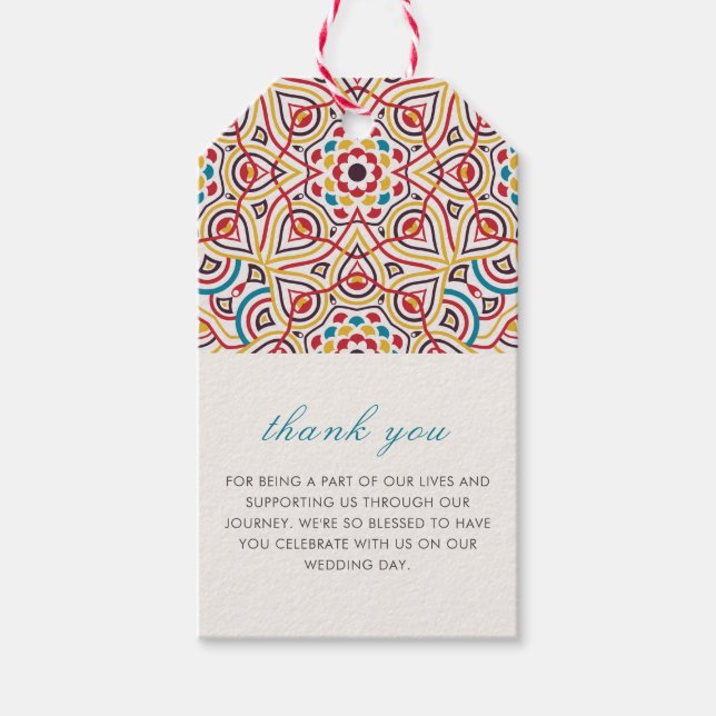 Étiquettes-cadeau Style géométrique Étincelles Mariage métallique en (Devant)