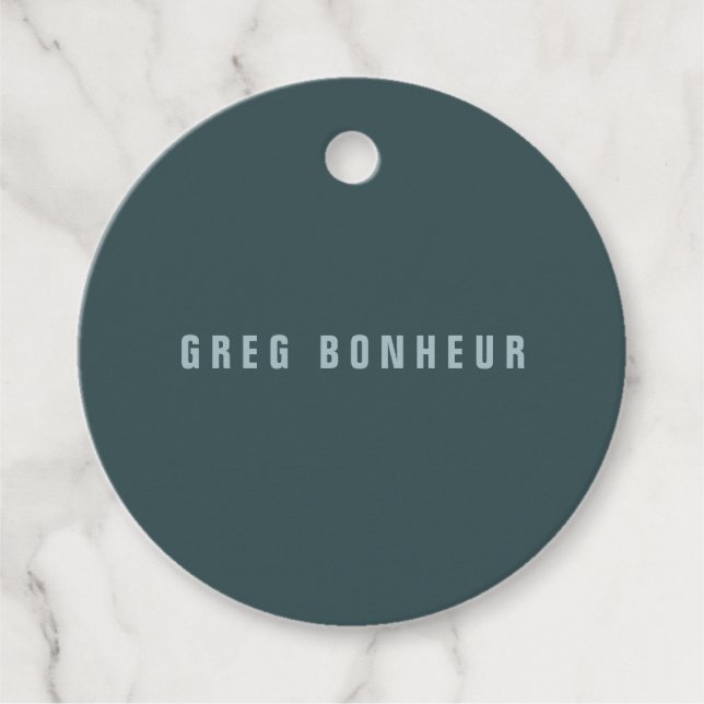 Étiquettes Cadeau Style moderne Nom de recherche | gris bleu (Devant)