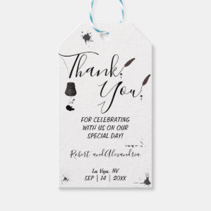 Étiquettes-cadeau Stylo et Merci Inkwell pour le mariage à venir Fav