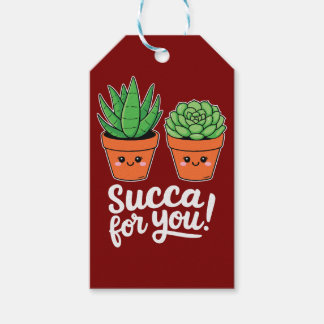 Étiquettes-cadeau Succa For You – Cute Succulent Pun