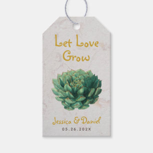 Étiquettes-cadeau Succulent Laisser L'Amour Cultiver Mariage Botaniq