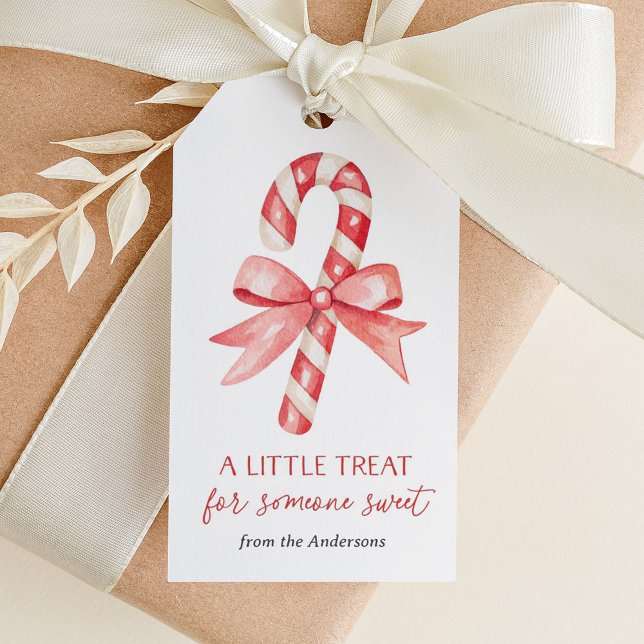 Étiquettes-cadeau Sucre de canne aquarelle Noël (Créateur téléchargé)