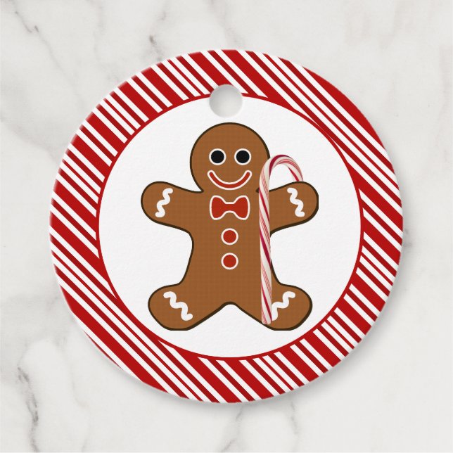 Étiquettes Cadeau Sucre de canne Pain d'épices Homme Noël Cadeau Fav (Devant)