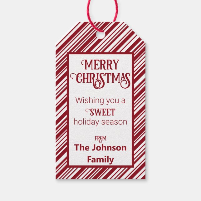 Étiquettes-cadeau Sucre de canne Rétro (Devant)