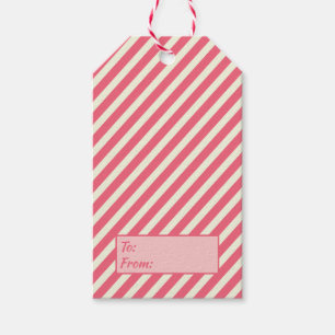 Étiquettes-cadeau Sucre de canne rose mignon Motif - Noël