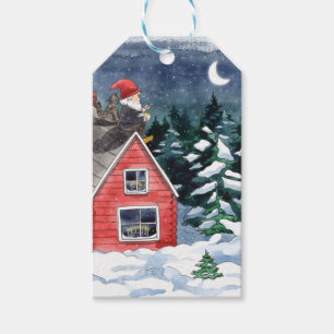 Étiquettes-cadeau Suédois Tombeau de Noël Porridge Aquarelle