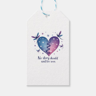 Étiquettes-cadeau Suicide Prevention Awareness Teal Purple Heart Dra