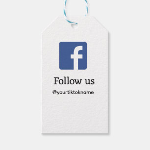 Étiquettes-cadeau suivez-nous facebook nom d'utilisateur médias soci