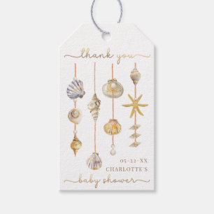 Étiquettes-cadeau Summer Beach Seashell Baby shower