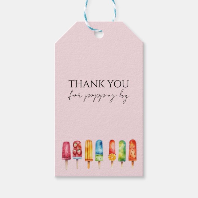 Étiquettes-cadeau Summer Pink Popsicle (Devant)