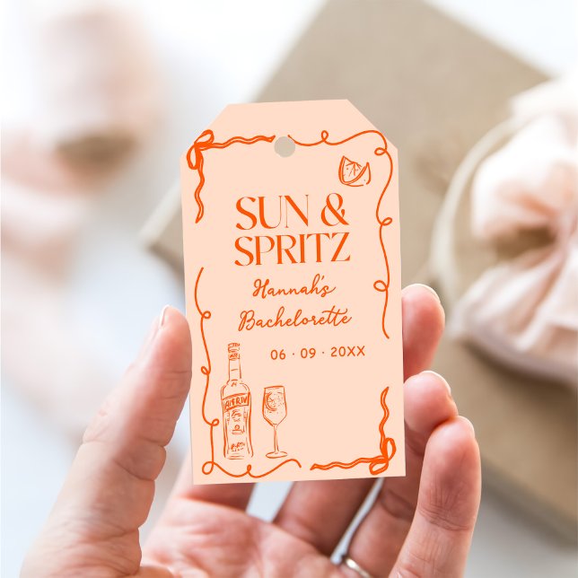 Étiquettes-cadeau Sun et Spritz Bachelorette Week-end (Créateur téléchargé)