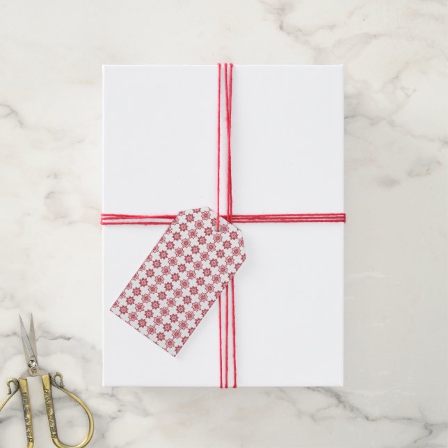 Étiquettes-cadeau SUN traditionnel letton motif géométrique IV (Avec de la ficelle)