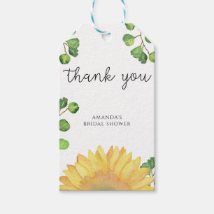 Étiquettes-cadeau Sunflower nite nuptiale merci