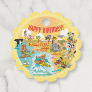 Étiquettes Cadeau Sunny California Happy Birthday Favoriser Tags