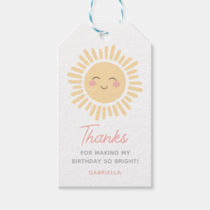 Étiquettes-cadeau Sunshine Sun fête d'anniversaire