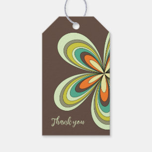 Étiquettes-cadeau Super Anniversaire Merci Retro les années 70 Hippi
