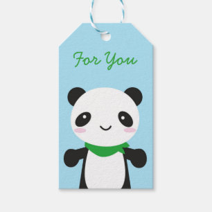 Étiquettes-cadeau Super Cute Kawaii Panda