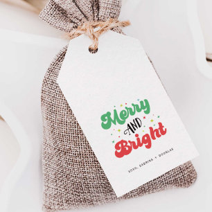 Étiquettes-cadeau Super minimaliste Joyeux et Noël lumineux