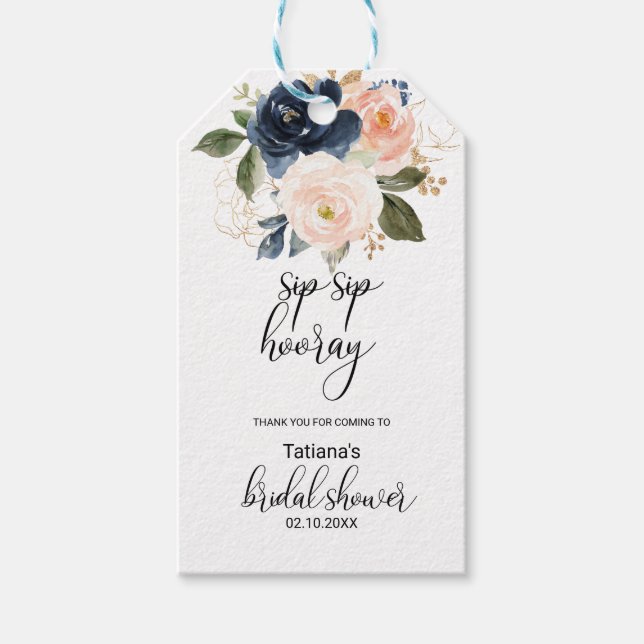 Étiquettes-cadeau Superbe automne fleuri Sip Sip Hooray Fête des mar (Devant)