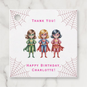 Étiquettes Cadeau Supergirl Heroes Anniversaire Fête Pour Fille Merc
