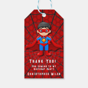Étiquettes-cadeau SuperHero Boy Anniversaire Merci de fête