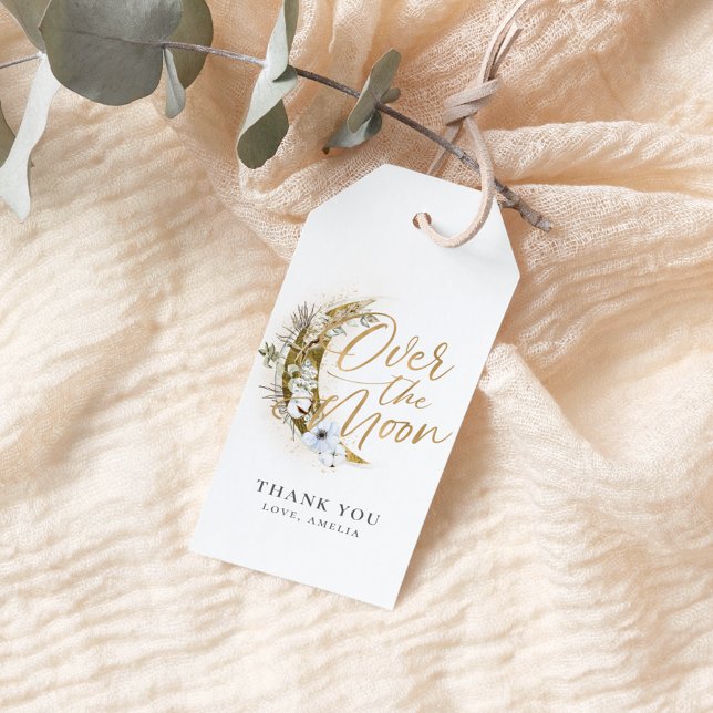 Étiquettes-cadeau Sur la Lune Boho Gold Dust & Nuds (Créateur téléchargé)