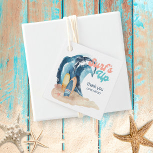 Étiquettes Cadeau Surf   Plage Surf Anniversaire de enfant Merci