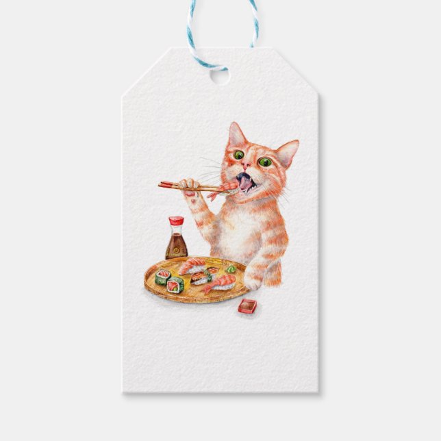 Étiquettes-cadeau Sushi Cat (Devant)
