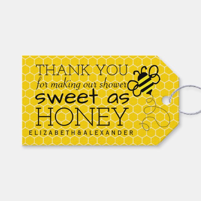 Étiquettes-cadeau Sweet As Honey Fête des mariées Invité Favoriser M (Devant (Horizontal))