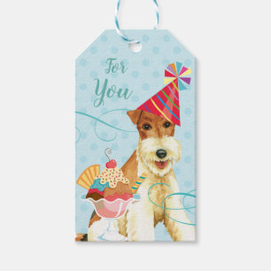 Étiquettes-cadeau Sweet Birthday Wire Fox Terrier