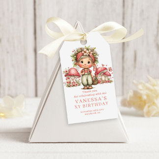 Étiquettes-cadeau Sweet Fairy Blush Pink Flowers Birthday Gift Tags