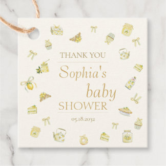 Étiquettes Cadeau Sweet Little Lemon Baby Shower Thank You