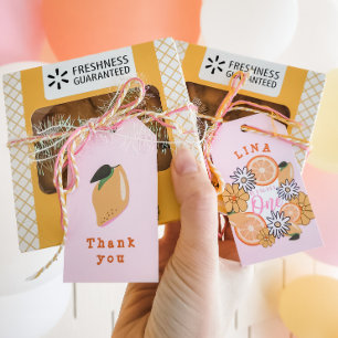 Étiquettes-cadeau Sweet One Pink Lemon Premier anniversaire