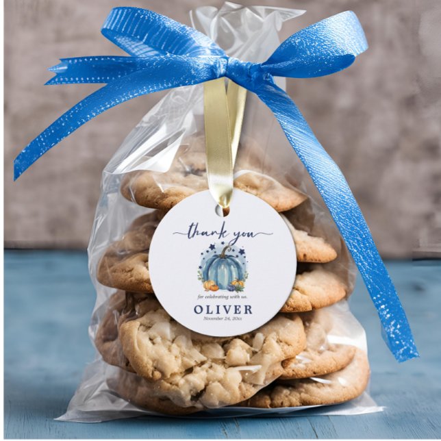 Étiquettes Cadeau Sweet Petit Citrouille Baby shower  Merci (Créateur téléchargé)