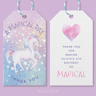 Étiquettes-cadeau Sweet Rainbow Unicorn Glittery Favonalized Favoris