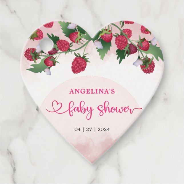Étiquettes Cadeau Sweet Raspberry Girl Baby shower (Devant)